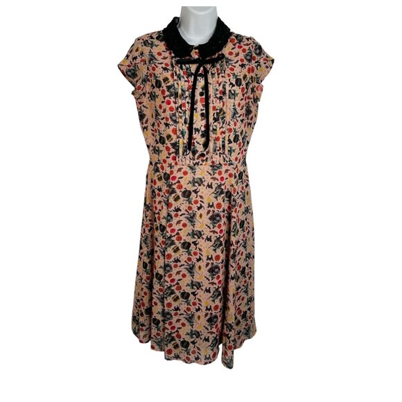 Hell Bunny Zelda Halloween Print Retro Dress Pink Multicolor Small - Picture 5 of 16